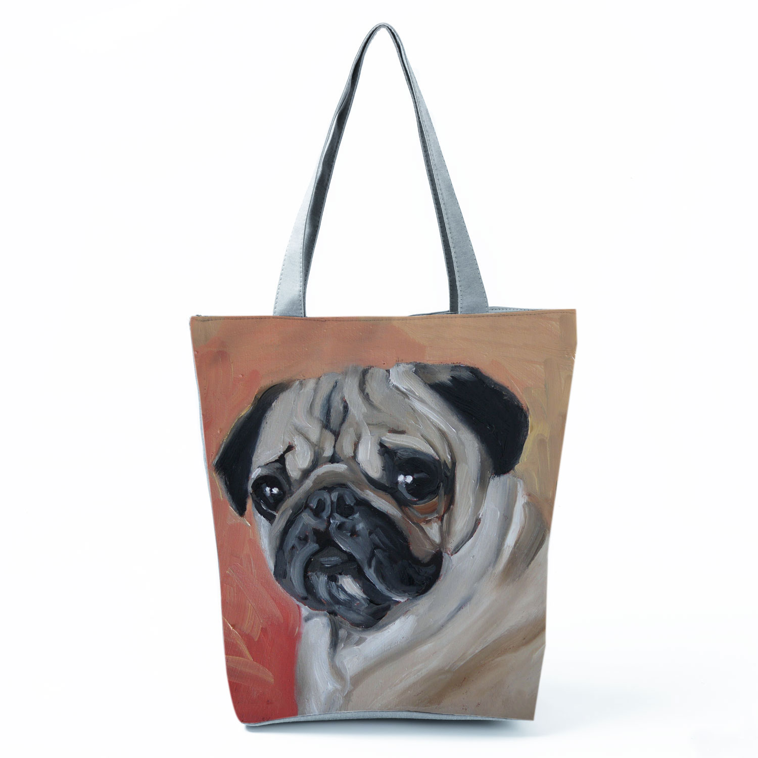 Mops z nadrukiem z psem torby na zakupy wielokrotnego użytku Animal Graphic praktyczne ekologiczne składane torebki przenośne pojemniki do przechowywania na zewnątrz dla kobiet: hl4450 Dog Handbag