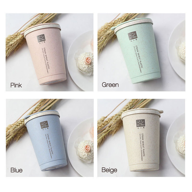 280Ml Tarwe Mok Lekvrij Dubbele Wand Isolatie Tarwe Stro Koffie Cup Reizen Mok
