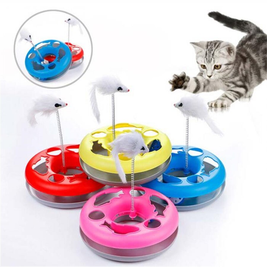 Brinquedo de treinamento do gato da mola do rato única camada placa de diversões gatos treinamento plataforma giratória interativa brinquedos suprimentos para animais estimação
