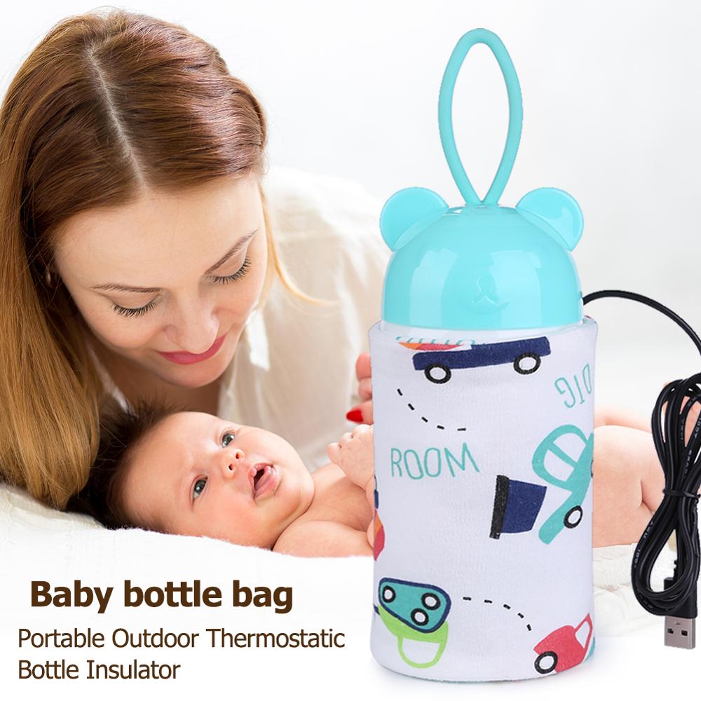 Babyflaskevarmer bærbar mælkekop miljøbeskyttelse ikke-toksicitet opvarmning sikkerhed varmelegeme spædbørn fodring af flaskepose: B