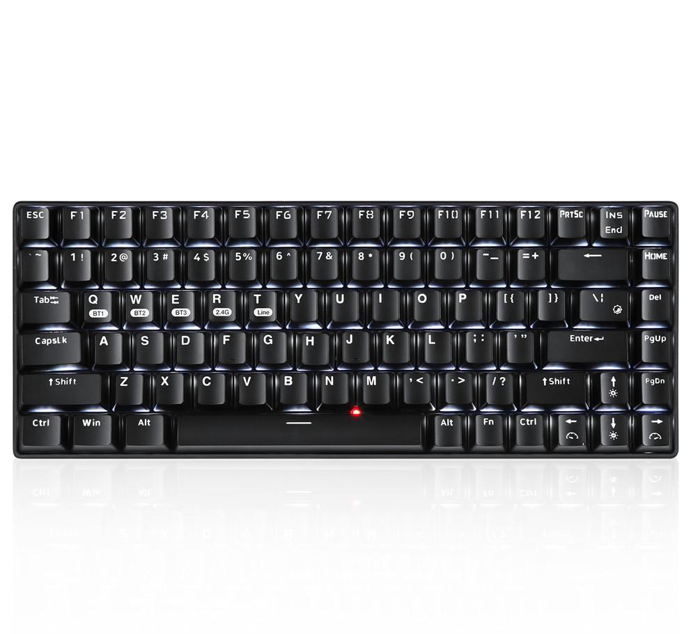 84 nøgler gaming mekanisk tastatur swap trådløst bluetooth rgb baggrundsbelyst tastatur til pc/mac trådløst mekanisk tastatur: Hvidt lys