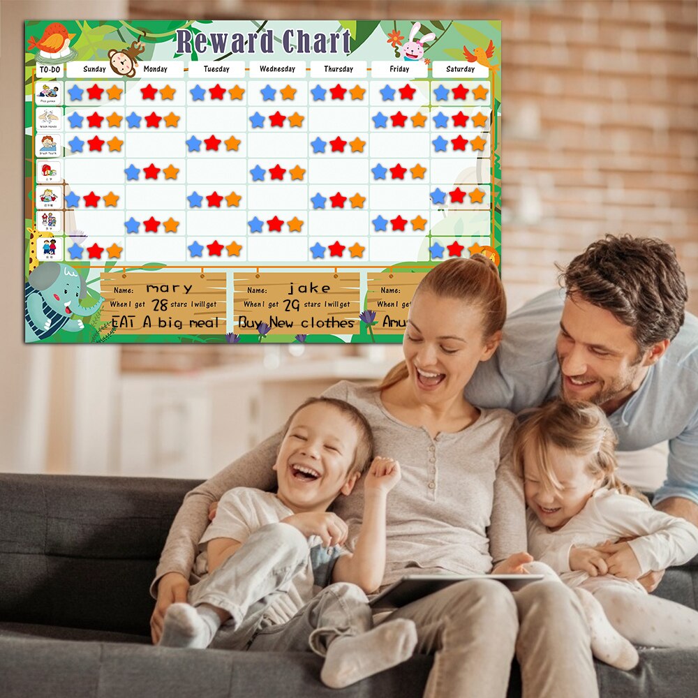 Magnetische Zeit Zeitplan Kalender Verantwortung Diagramm Verhalten Lästige Pflicht Belohnung Diagramm für Mehrere freundlicher Pädagogisches Entwicklungs Spielzeug