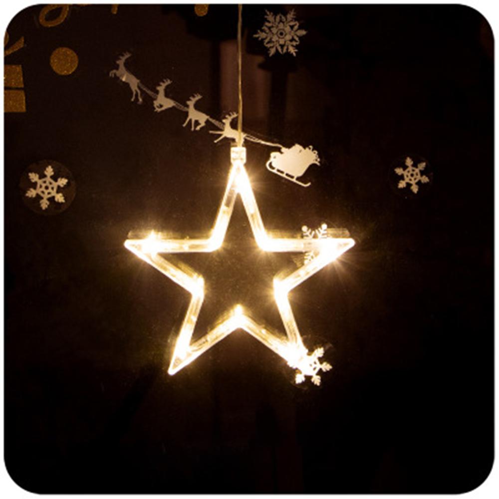 Førte fe lys kranset gardin lampe batteri magt streng lys år julepynt til hjem soveværelse vindue: B