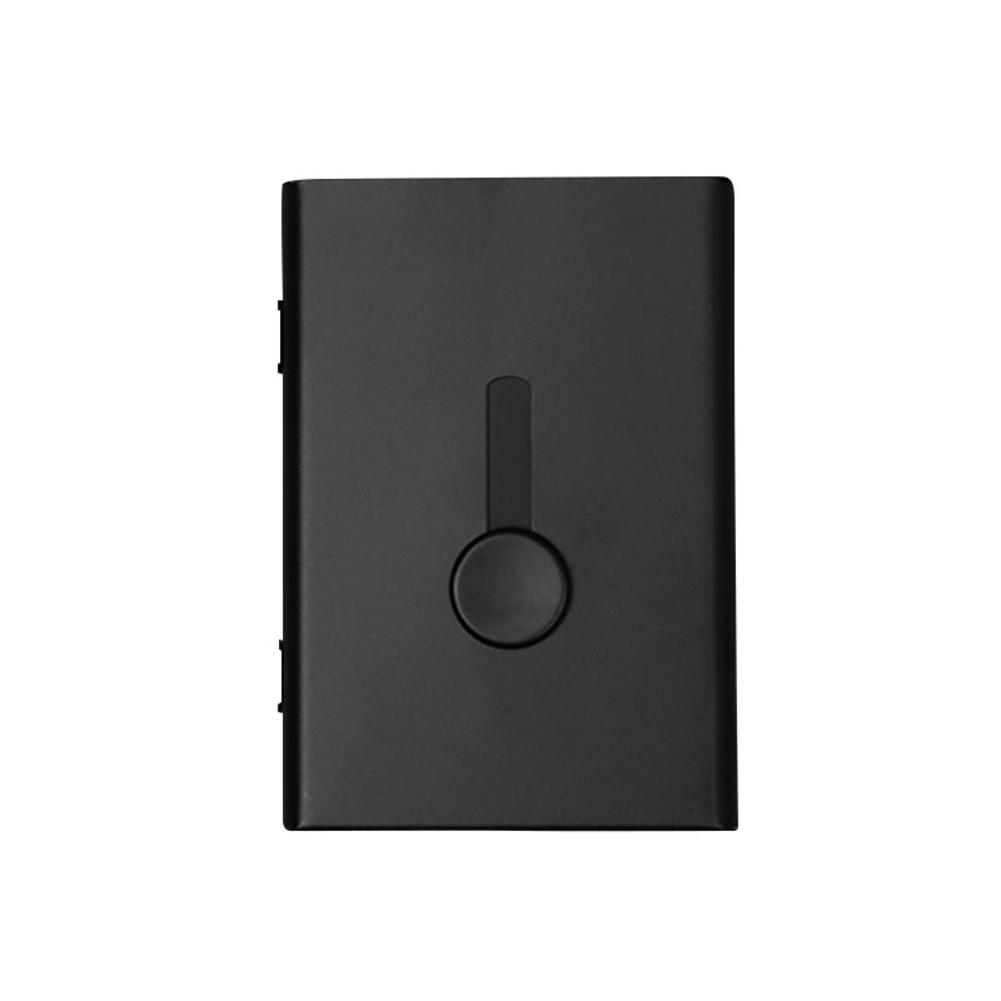 Business Card Holder Hand Push Card Case Bank Card Package Metal Ultra Thin Business Card Packaging Box Organizer: Black
