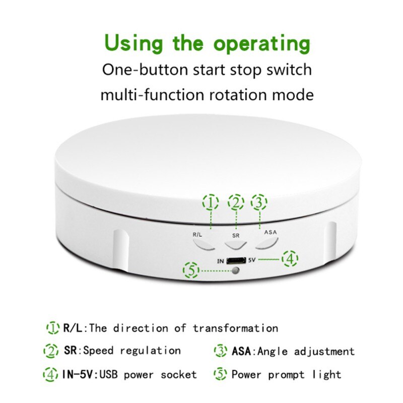 Roterende Display Stand Elektrische Horloge Sieraden Houder Video Schieten Collectible Product Voor Fotografie Usb Oplaadbare