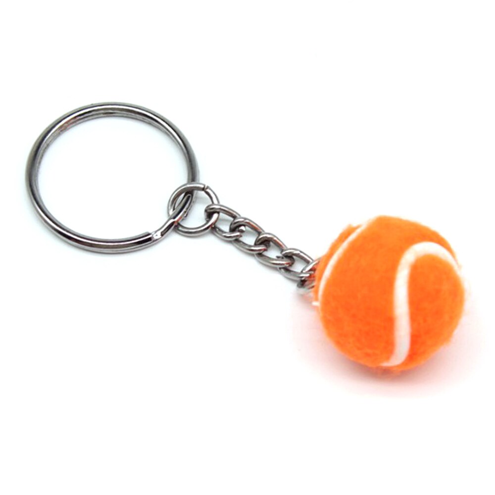 Mini tennisbold nøglering nøglering tennisracket nøglering - sød sport mini nøglering bil vedhæng nøglering sport nøglering: Orange 2cm