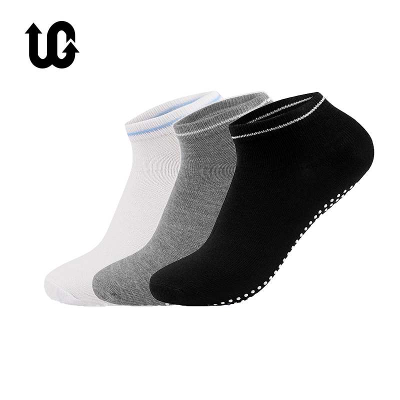 Lot 4 Paires Chaussettes Yoga Antidérapantes Femme – Poignées Grip + Sangles, Coton Confort Pour Pilates, Barre, Danse