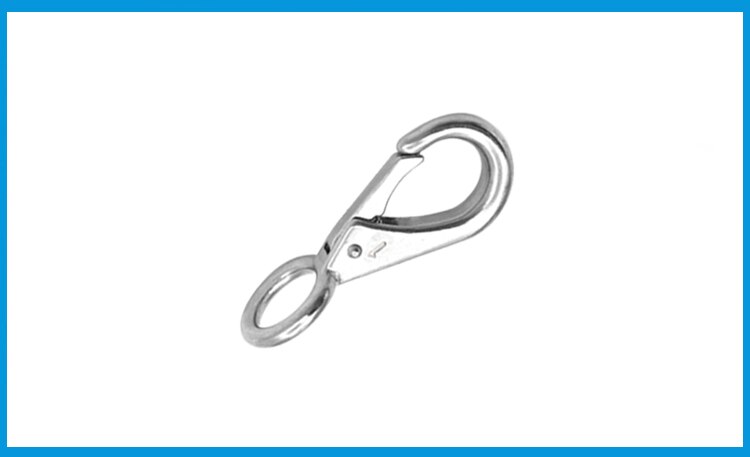 Marine Grade Stainless Steel 316 Rigid Loaded Fixed Eye Spring Clip Snap Hook Carabiner Marine Hardware Accessories for Boats