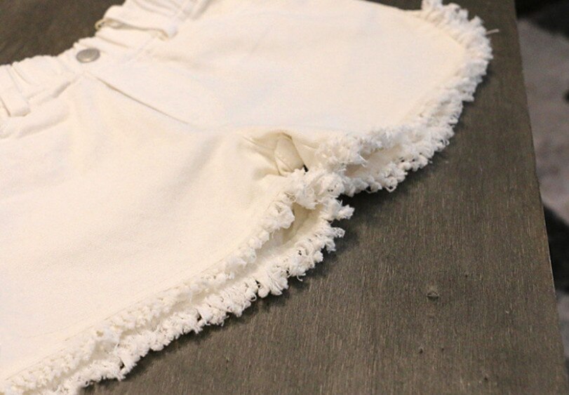 Nouveaux vêtements d'été pour les filles gland bébé fille Denim Shorts enfants jean pantalons enfants blanc noir