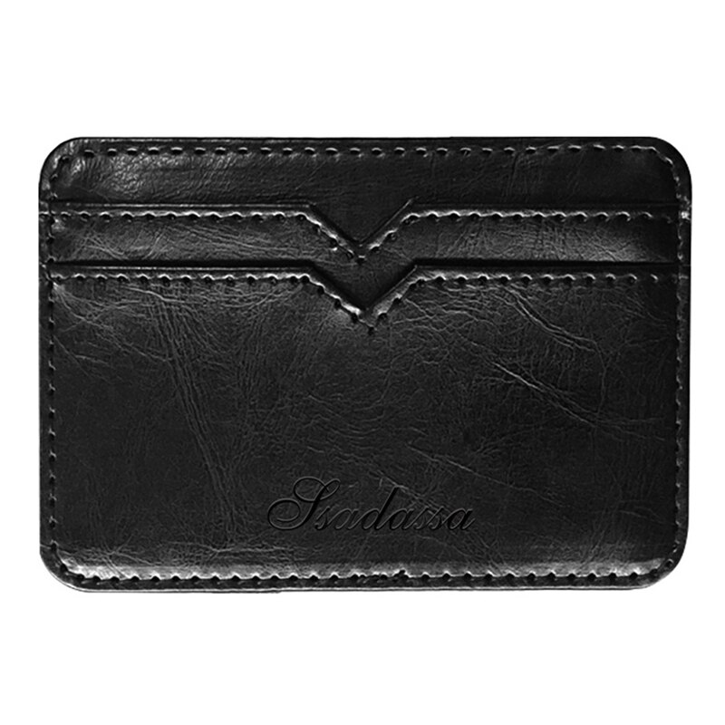 Creatieve Pu Leer Mannen Magic Wallet Visitekaartje Tas Portemonnee Mannen Tas Met Ssadassa: Black