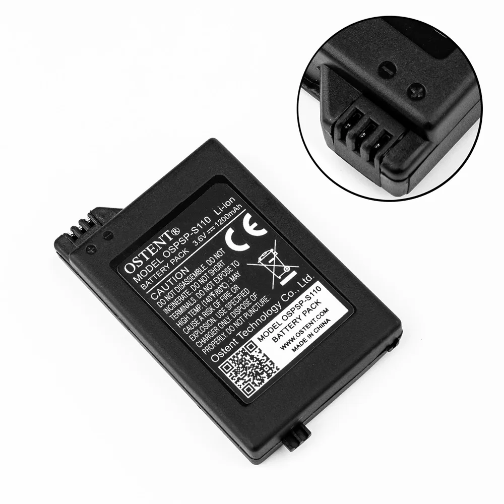 OSTENT 3.6V 1200mAh wymienna bateria do Sony PSP 2000 3000 PSP-S110 Gamepad akumulator o prawdziwej pojemności