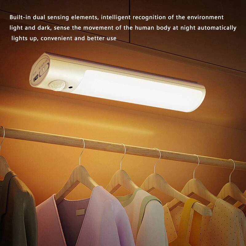 NL7 Night Light, a Smart Sensor Soft Light Night Light with No Punching and No Wiring USB Charging for Bedroom