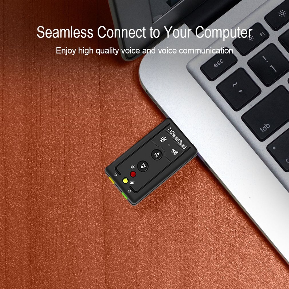 USB Hubs USB 2.0 External Sound Card 7.1CH Audio Mini Adapter Button Control 3.5mm Earphone MIC Interface Computer Components