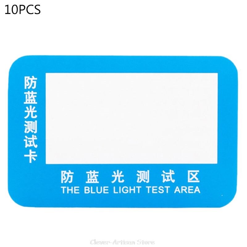 10pcs PVC Anti-Blue Light Test Card Test Light Glasses UV Test Accessories Card Blue Light Detection Card Au 19 20