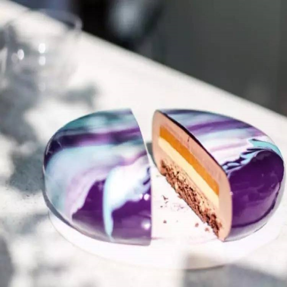 1 conjunto redondo eclipse molde de bolo de silicone para mousses sorvete bolos de chiffon assadeira acessórios de decoração ferramentas de cozimento