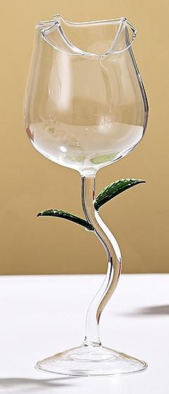 Valentine's Day Romantic Rose Wine Cup Glass Goblet Crystal Champagne Cup: white