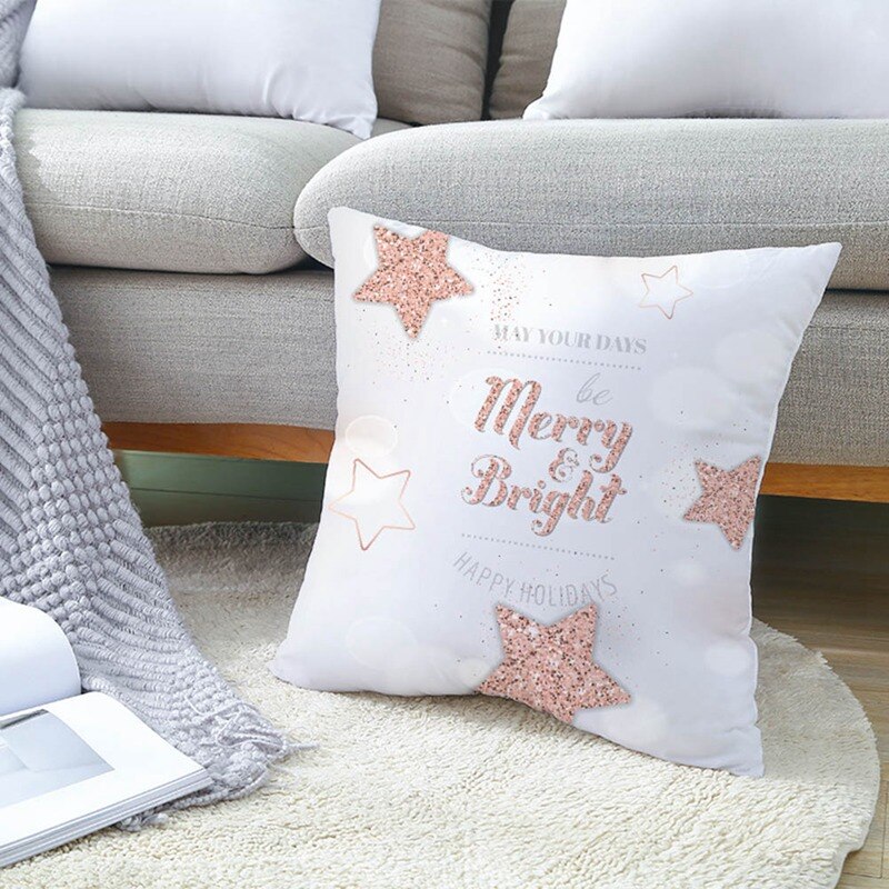 Weihnachten Pfirsich Haut Kissen fallen Rose Gold Kissen Abdeckung Hause Dekoration Neue Jahr Sofa Dekor
