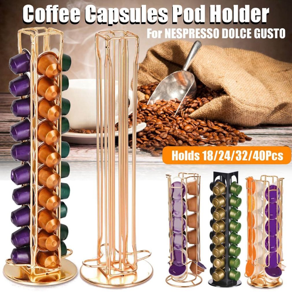 metal coffee pod holder iron chrome stand coffee capsule storage rack coffee capsule storage rack 40 pieces
