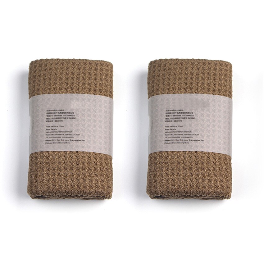Superfin fiber kaffe leie håndkle høyfiber bar rengjøringsklut kafe kamp absorberende kaffemaskin bar kjøkkenhåndkle: Brun 30 x 50cm 2 stk