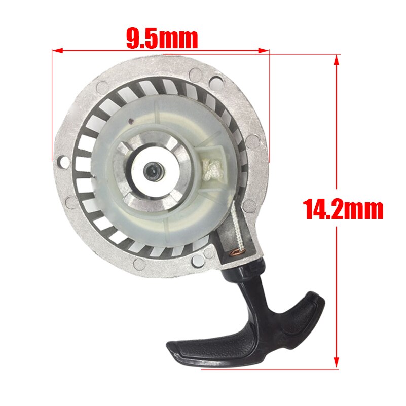 Mini tirador de aleación de plata, arranque de retroceso, parte de arranque, ajuste para ATV 49CC, bolsillo, bicicleta Minimoto Quad