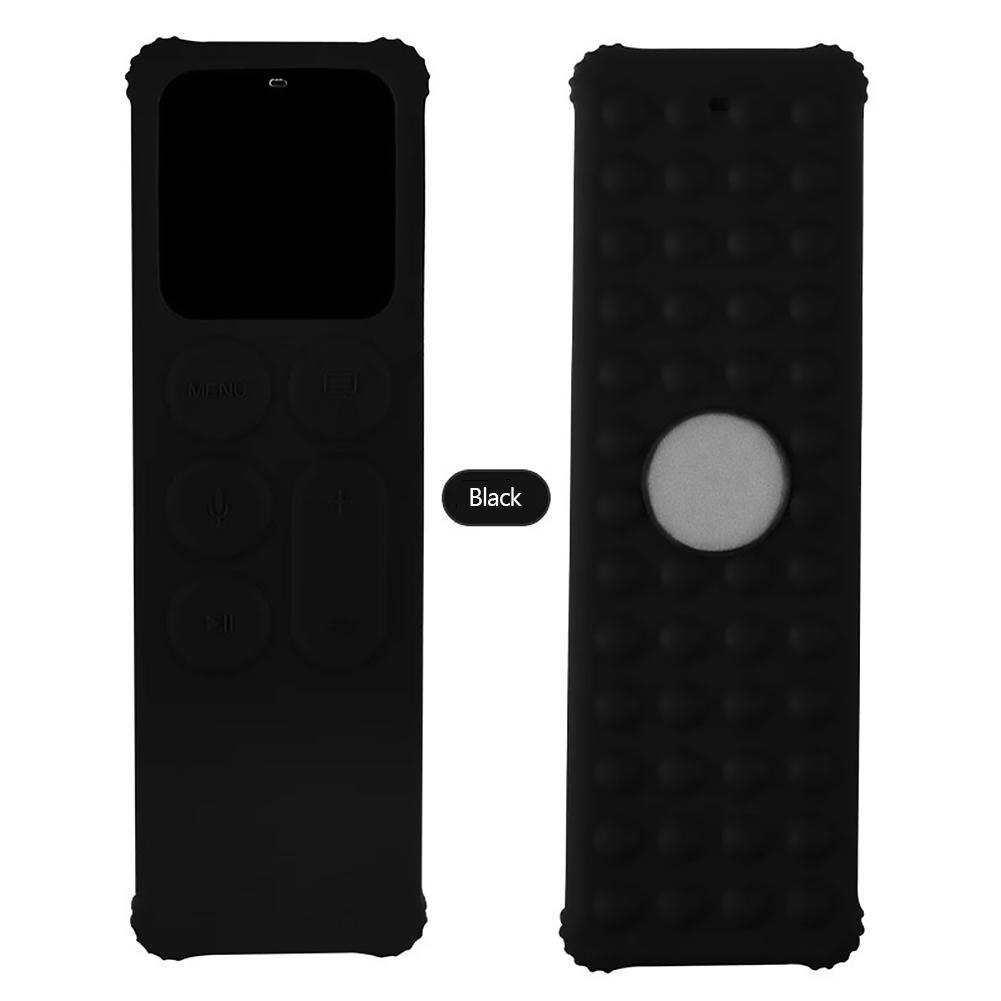 Beschermhoes Cover Apple Tv Siliconen Stofdicht Cover Voor Apple Tv 4 Afstandsbediening Thuis Opslag Afstandsbediening Houder: Black 3