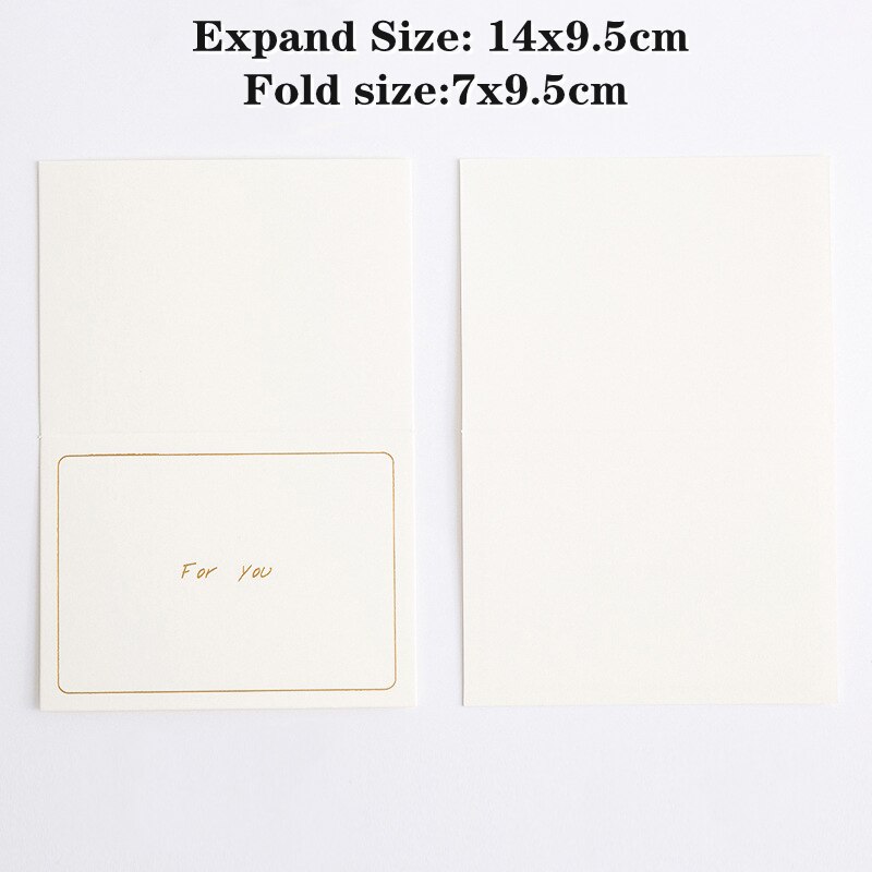 10pcs Handwriting White Simple Party Foldable Greeting Card Thank you Best Whises For You Leave a Message Letter Paper Cards: For you
