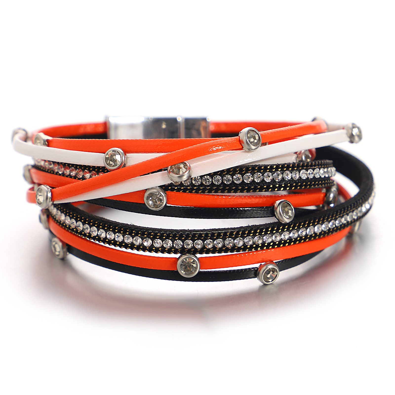 ALLYES, pulseras de cuero con cuentas de cristal Vintage para mujeres y hombres, cadena larga bohemia, pulsera envolvente multicapa, de joyería: Verde oscuro