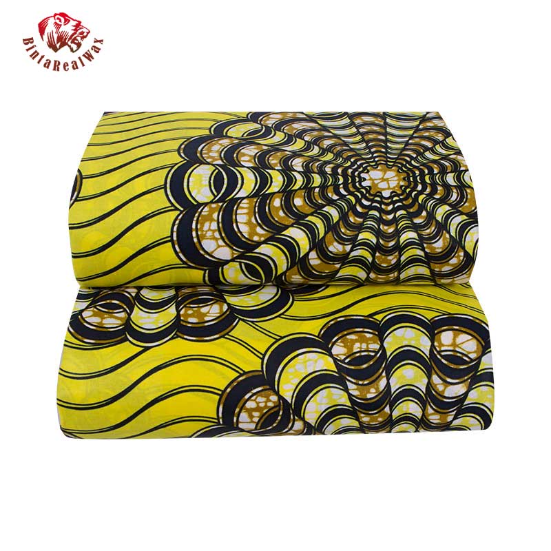 algodón encerado de estilo africano tela círculo flor patrón algodón tela Africana tela Material 6 yardas 24FS1360