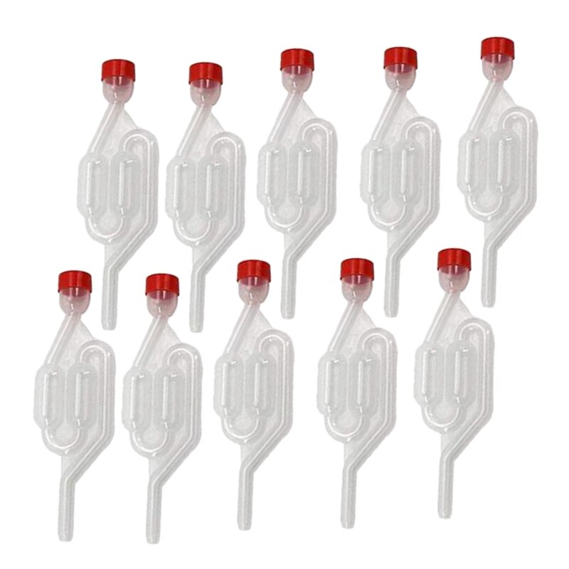 10 -pack s-vormige luchtsluis met dubbele bubbelring, eenrichtingsuitlaatklep met kurk, bier-wijntankontluchtingsklep