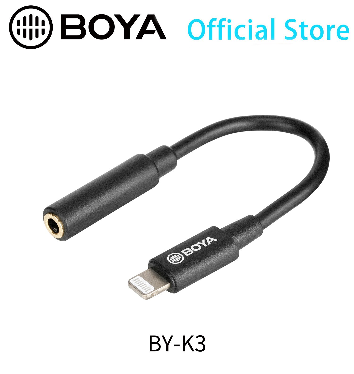 BOYA BY-K3 6cm Wireless Microphone Audio Adapter Cable 3.5mm TRRS (Female) to Lightning (Male) Extension Cable for iPhone iPad