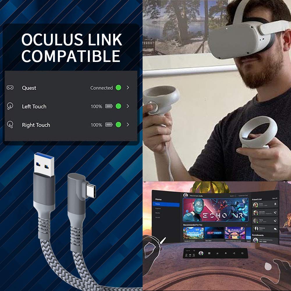 10FT/3M Data Line Oplaadkabel Voor Oculus Quest 2 Link Vr Headset Usb 3.0 Snelle Kosten Kabels voor Quest2 Glazen Accessoires