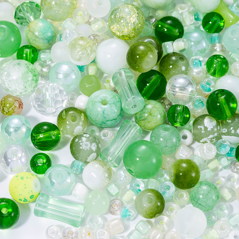 50g Glass Beads Assorted Colourful Round Loose Beads DIY Lamp Work Beads for Bracelets and Necklaces Jewelry Making Supplies: Red