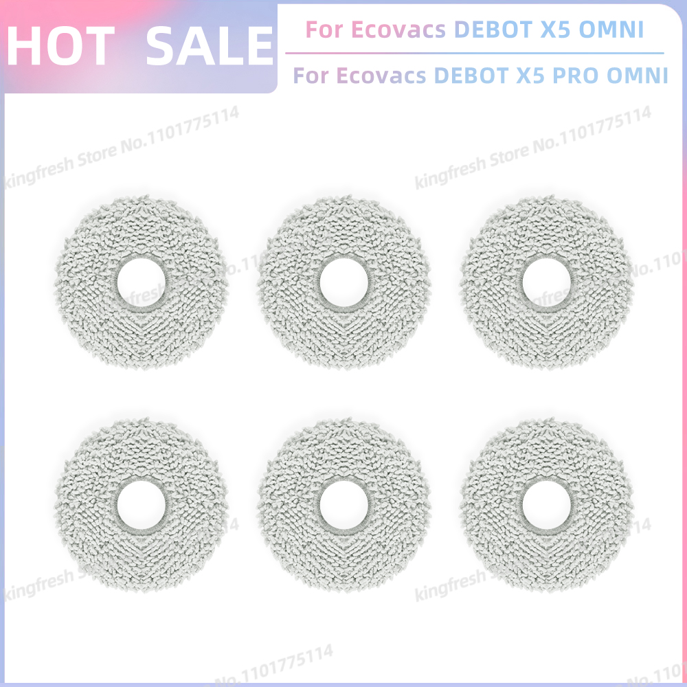 Compatible con piezas de repuesto para aspiradora robot Ecovacs Debot X5 OMNI / X5 PRO OMNI / X5 PRO - rodillo principal, cepillo lateral, filtro Hepa, paño de fregona, bolsa de polvo, accesorios: Oro