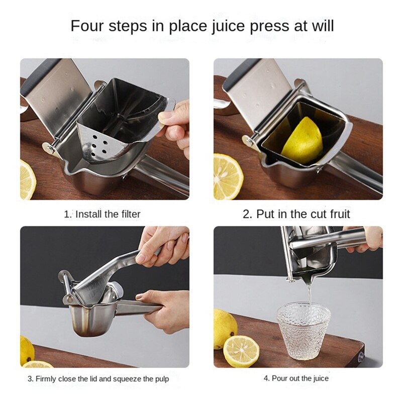 Orange Juicer Fruit Press Processor Apple Fruit Tool 304 Stainless Steel Manual Juicer Lemon Citrus Orange Squeezer