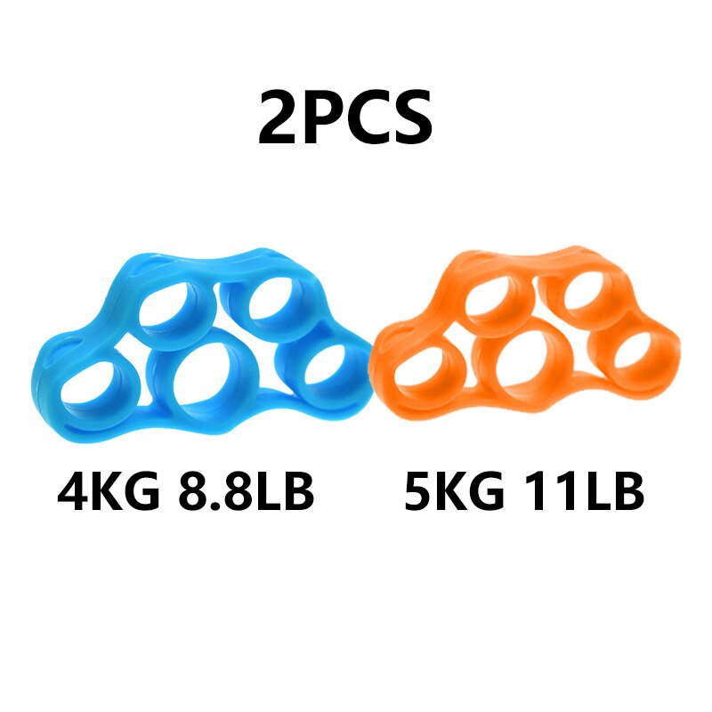 Silicone finger clip strength trainer resistance band hand shake wrist exercise stretching resistance finger trainer exercise fi: Lake blue orange