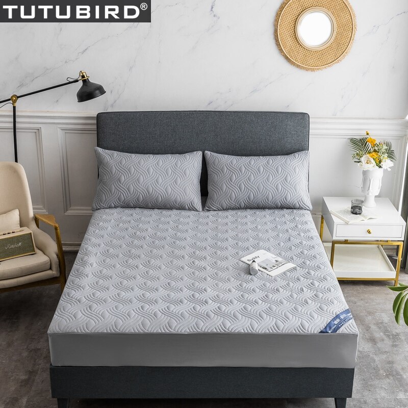 Embossing Matras Pad Cover Voor Matrasbeschermer 100% katoen Bed Bescherming met elastische hometextile