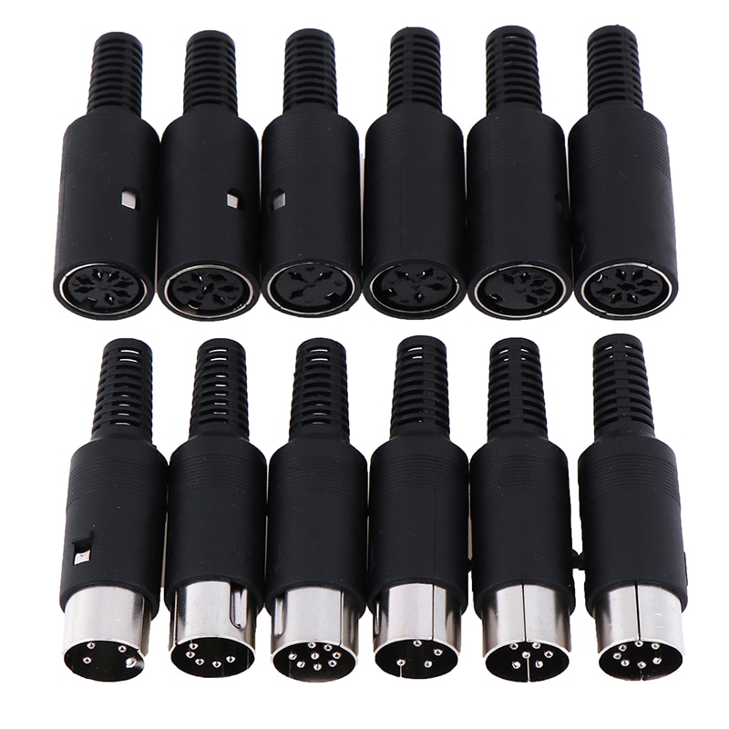 1pc hann/hun din plug socket-kontakt 3/4/5/6/7/8- pins chassiskabelmontering chassiskabelfeste med plasthåndtak