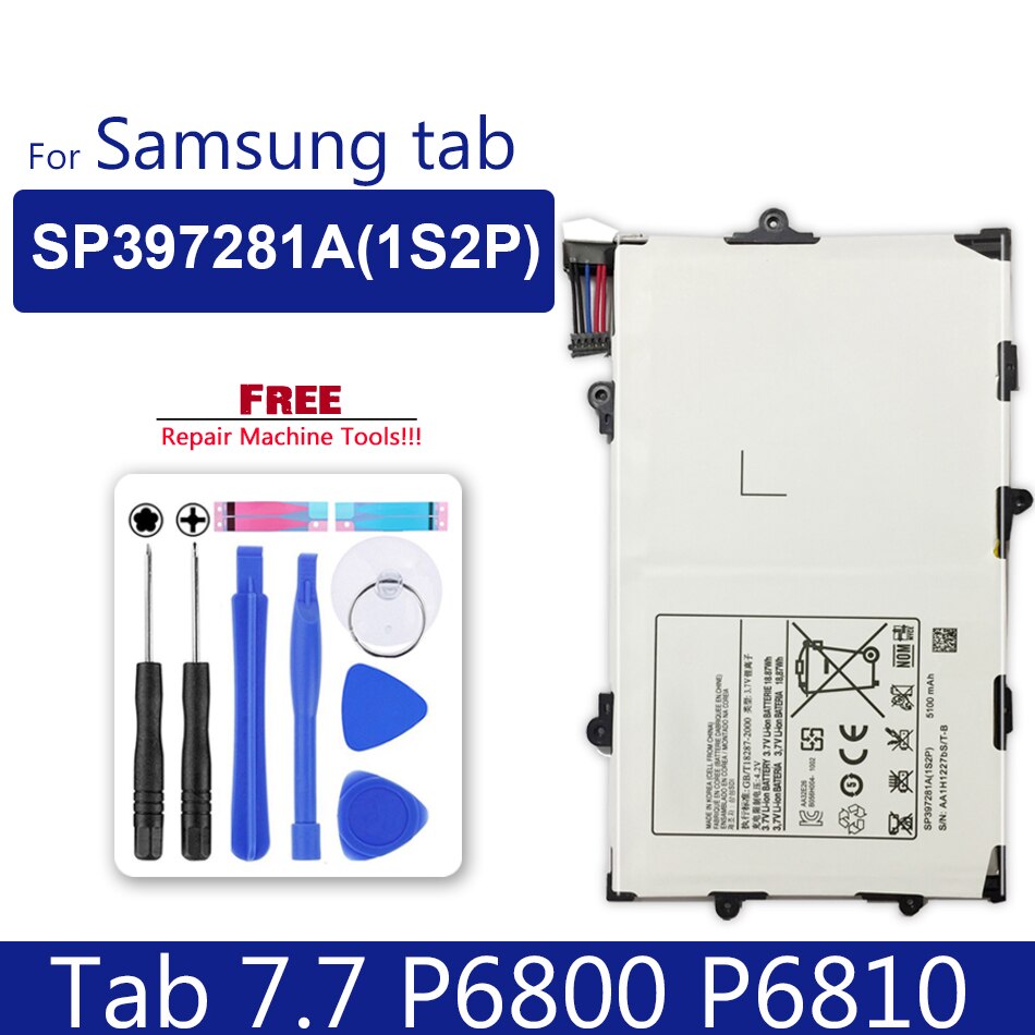 Bateria para tablet, galaxy tab 2 3 4 7.0 8.0 tab2 tab3 lite tab4 sm t210 t211 t310 t311 t530 t531 p3100 p5200 p5210: Tab 7.7 P6800