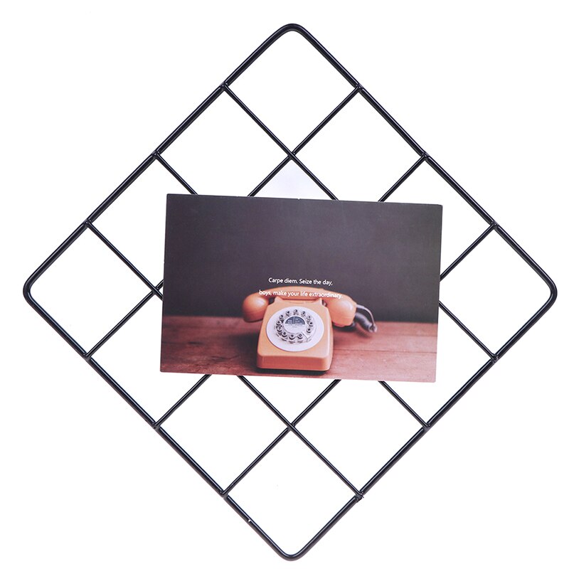 20/35cm Wall Art Display Mesh Storage Shelf Metal Grid Photo Frame Organizer Rack Holder Home Decoration