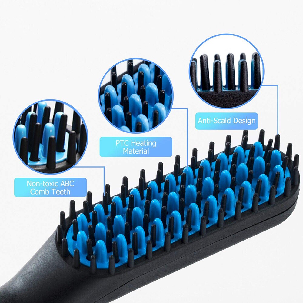 Multifunctional Beard Straightener Heated man's Hair Beard Flat Iron Quick Straightening Beard Brush Show Cap Tool