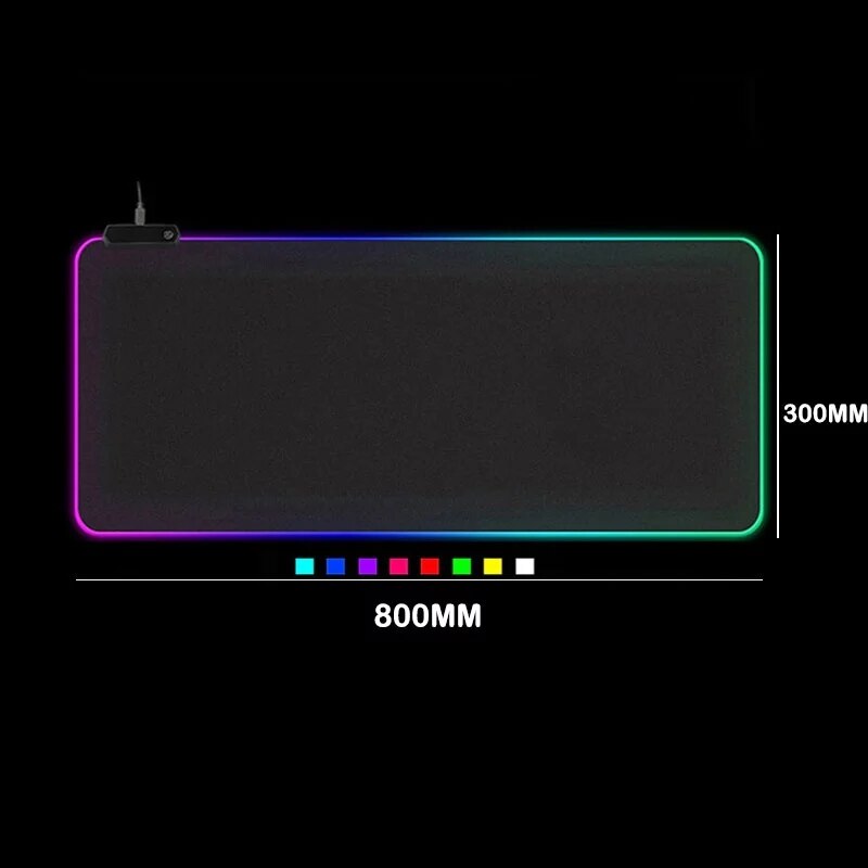 Yhsmtg Led Light Gaming Muismat Rgb Grote Toetsenbord Cover Non-Slip Rubberen Basis Computer Tapijt Bureau Mat Pc spel Muismat