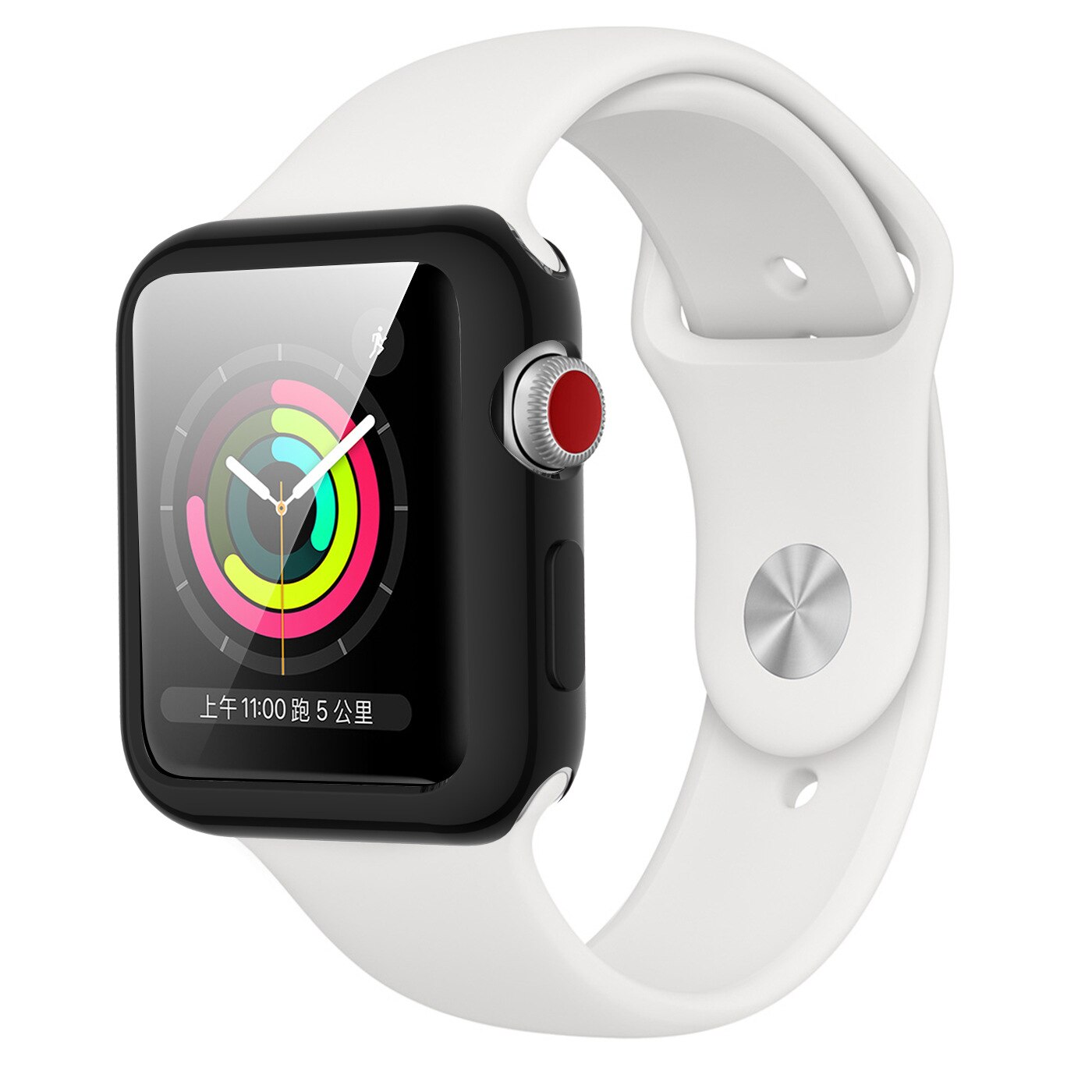 Apple watch-hoesje is van toepassing op een iwatch-gegalvaniseerd tpu-hoesje met een hol rond gat.: Zwart / 40mm