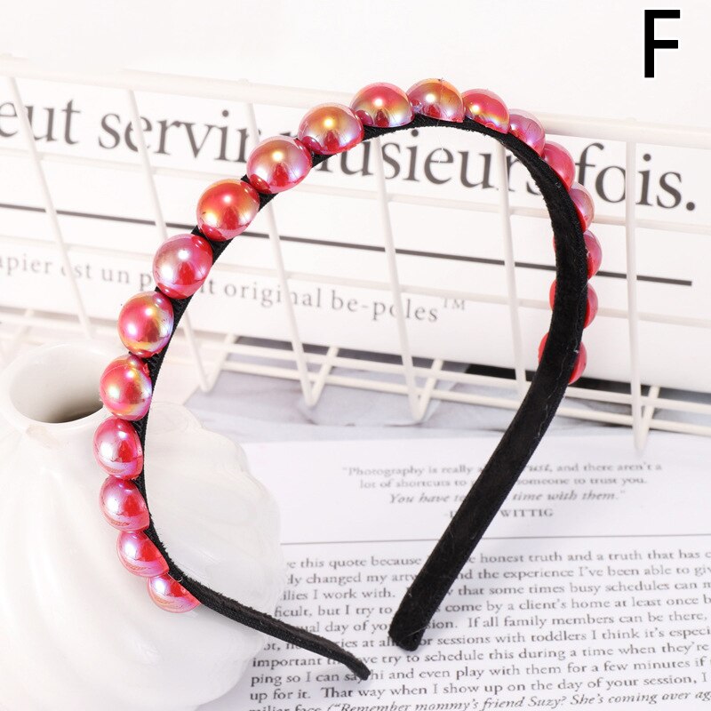 Frauen Elegante Voll Perlen Einfache Haarbänder Süße Stirnband Haar Reifen Halfter Ornament Kopf Band Dame Haar Zubehör: F