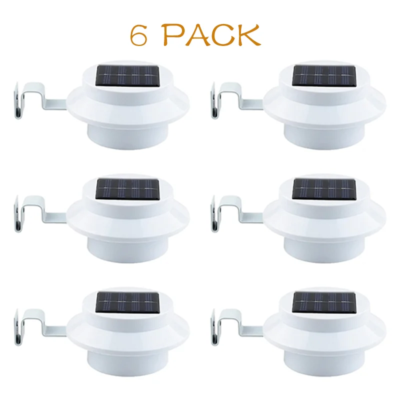 Lumières solaires extérieures de gouttière 3 9 LED lumière de clôture lampes de sécurité imperméables pour avant-toit jardin paysage voie B lumières solaires: Lune bleue / 6-10W