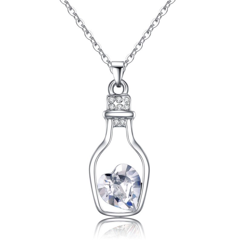 Meerdere hartvormige Water Wens Fles Ketting Crystal Power Kettingen meisje Datum Sieraden