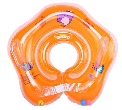 Anillo inflable Flotador para cuello de baño natación de bebés, ayuda de seguridad ajustable, 1-18 meses, ,: Naranja
