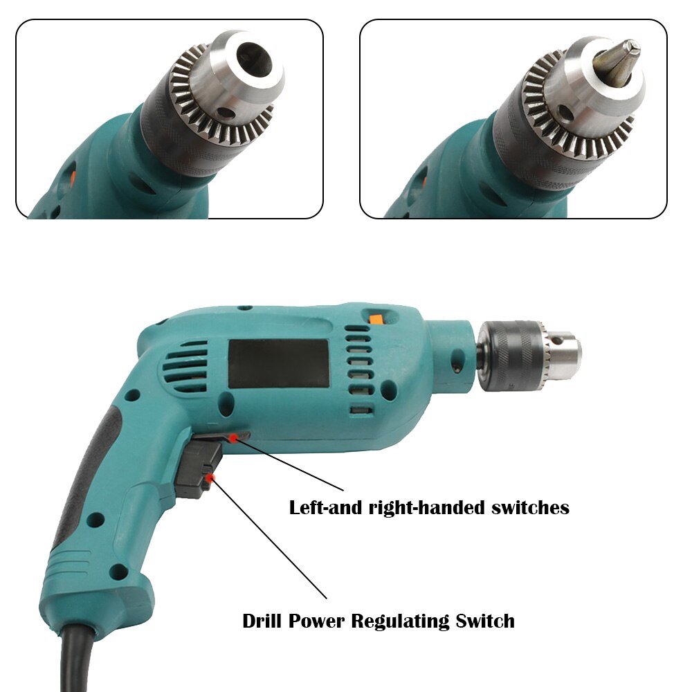 220v 230V 1680W Electric Home Power Tools Multi-function Adjustable Impact Drill Household Drill Rotary Tool Electric Drill EU