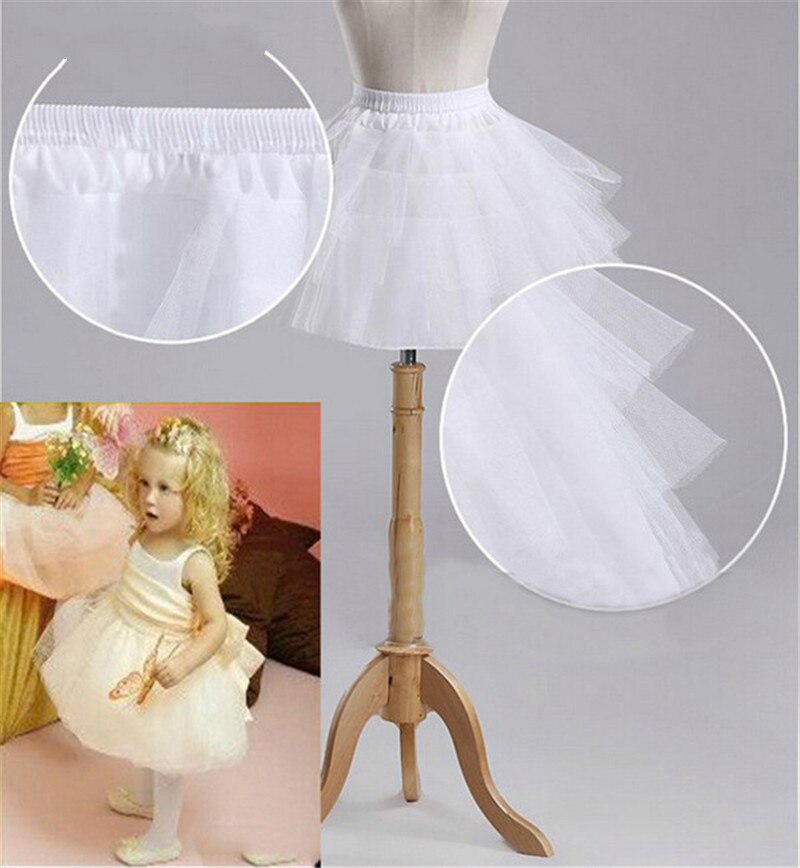Barn underkjol barn korta underkjolar blommflicka klänning crinoline för bröllop små flickor / barn / barn underkjol: Vit 1