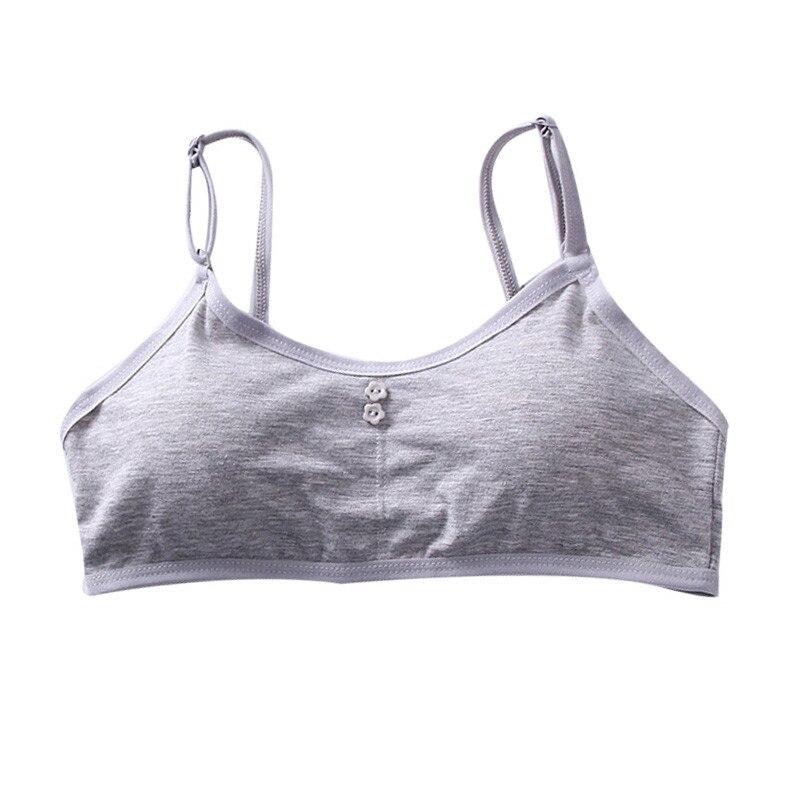 Kids Underwear Cotton Teen Training Bra for Girls Teenager Breathable Girl Vest Bras Children Clothing Random Color Training Bra: Gray