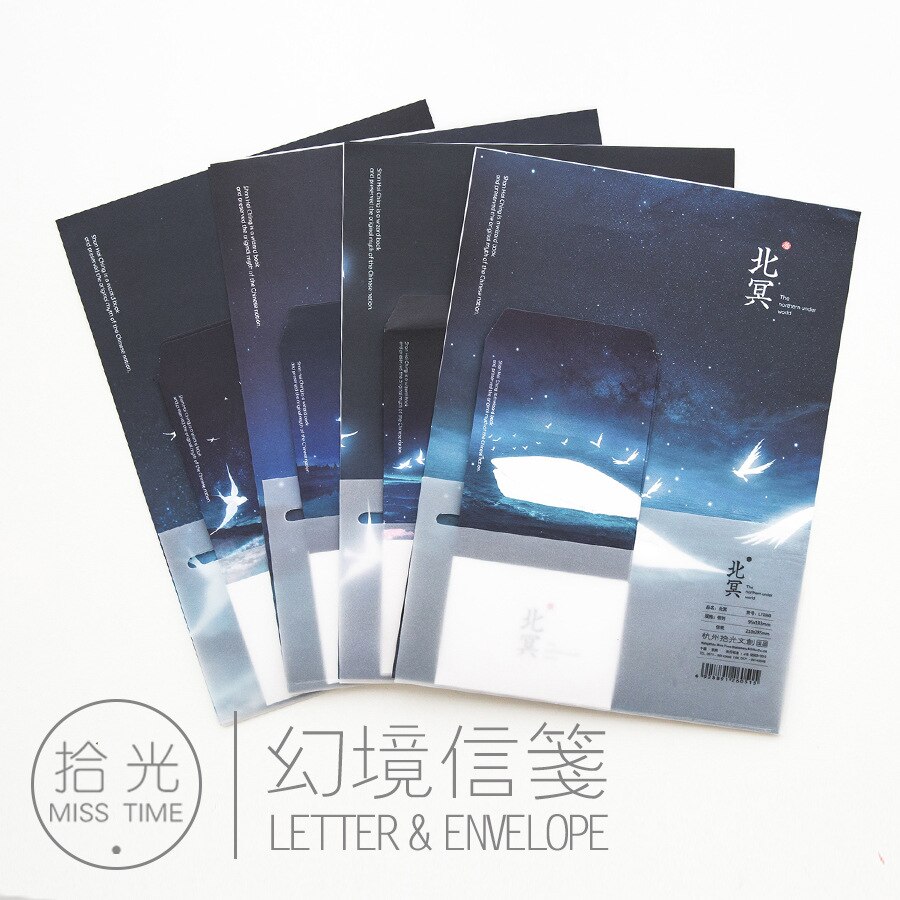 9 stks/set 3 enveloppen + 6 schrijftafeltje papier Creatieve Zee illustratie Envelop Voor Koreaanse Briefpapier